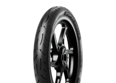 Nærbillede af slidbanen Metzeler Sportec Street 2 70/90-14 34 S Front TL M/C