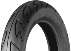 Nærbillede af slidbanen Bridgestone H 01 90/90-12 44 J Front TL
